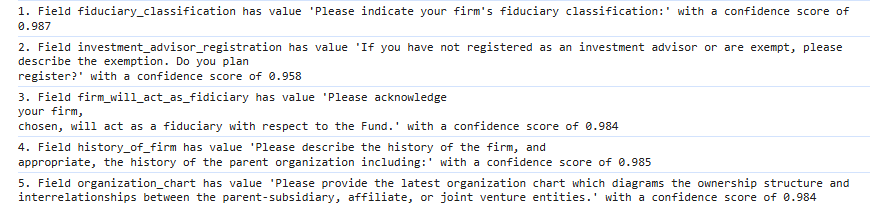 Questions retrieved from the RFP document